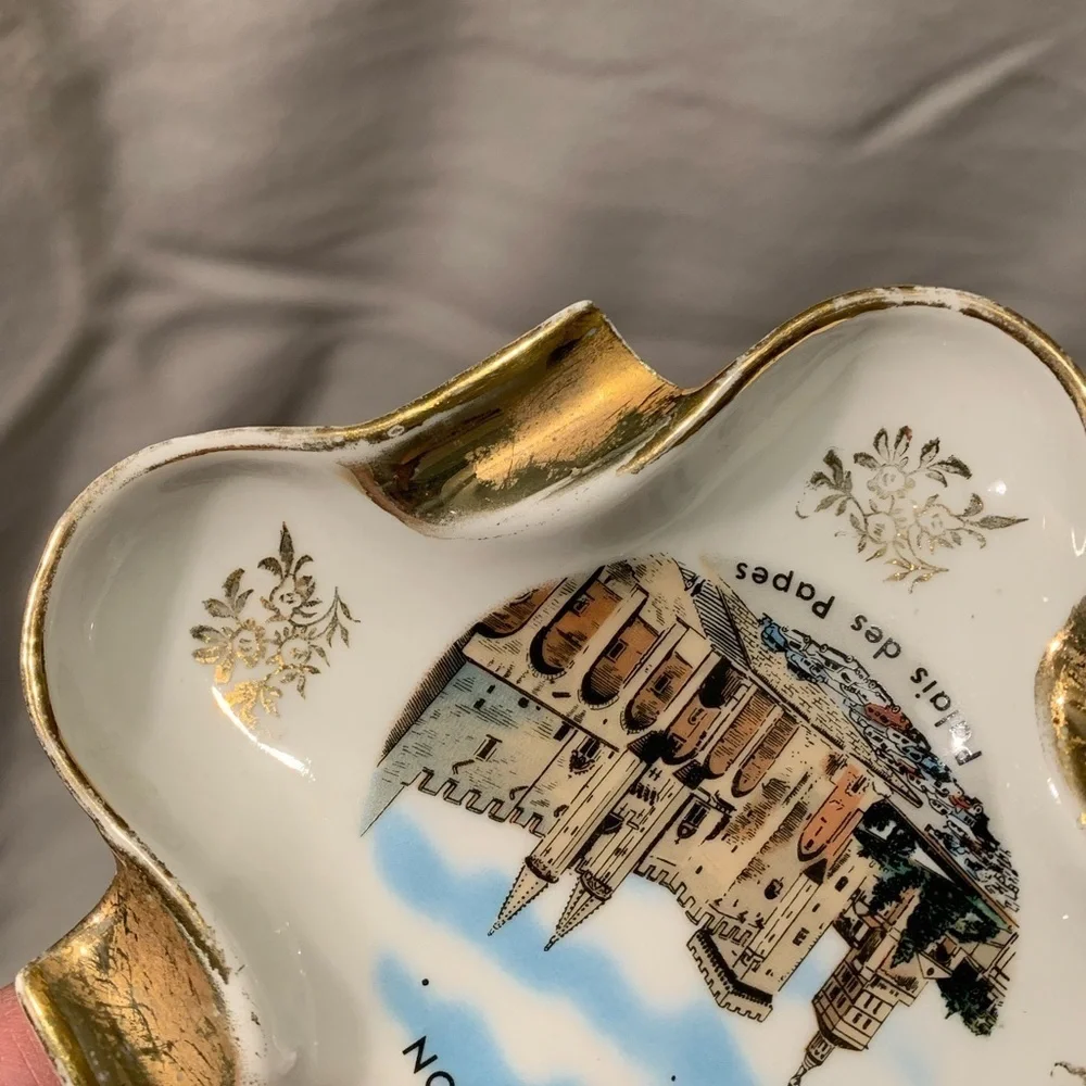 Ashtray: Porcelaines Dart Monaco Monte Carlo - Avignon Palais des Papes